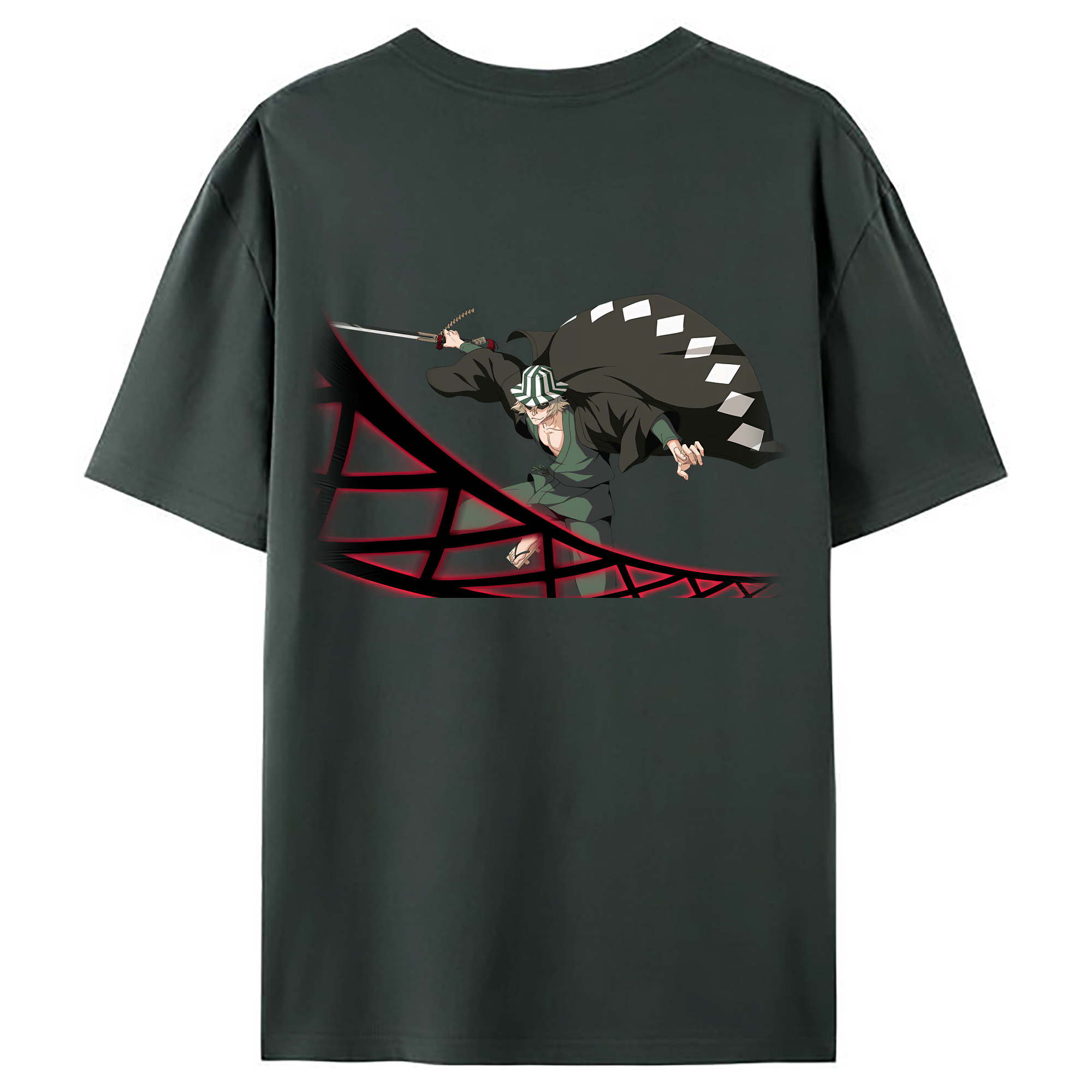 （画像用） "ブリーチ 浦原 喜助（うらはら きすけ） BLEACH Urahara Kisuke " 綿100％ メンズ半袖Tシャツ（バックプリント） 通気性
